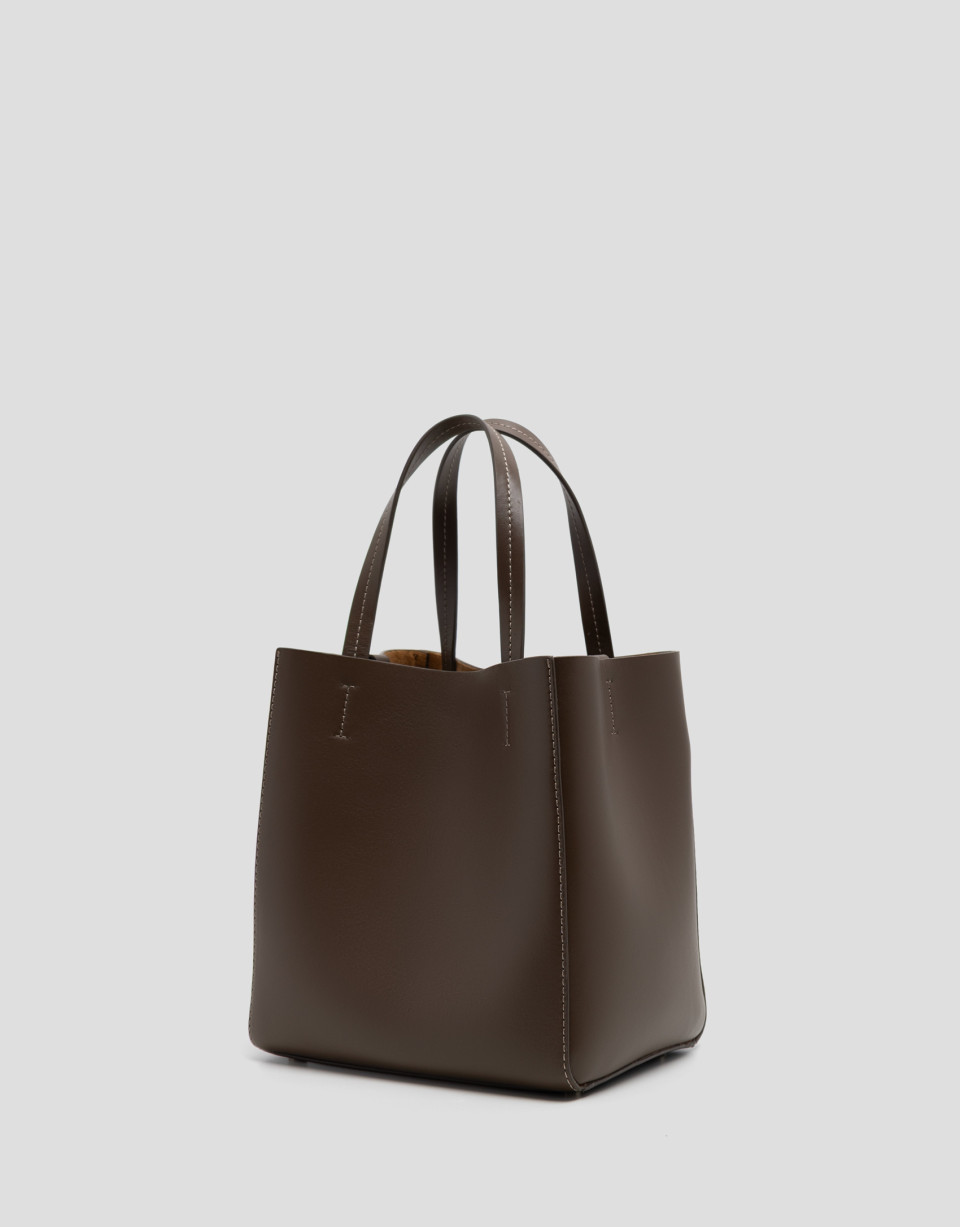 Bruna Tote Midi bag greenish brown leather | Roberto Verino