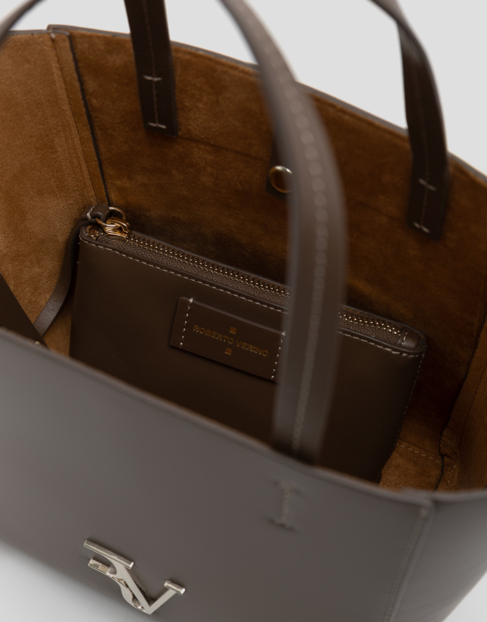 Bolso Bruna Tote Midi piel marrón verdoso | Roberto Verino