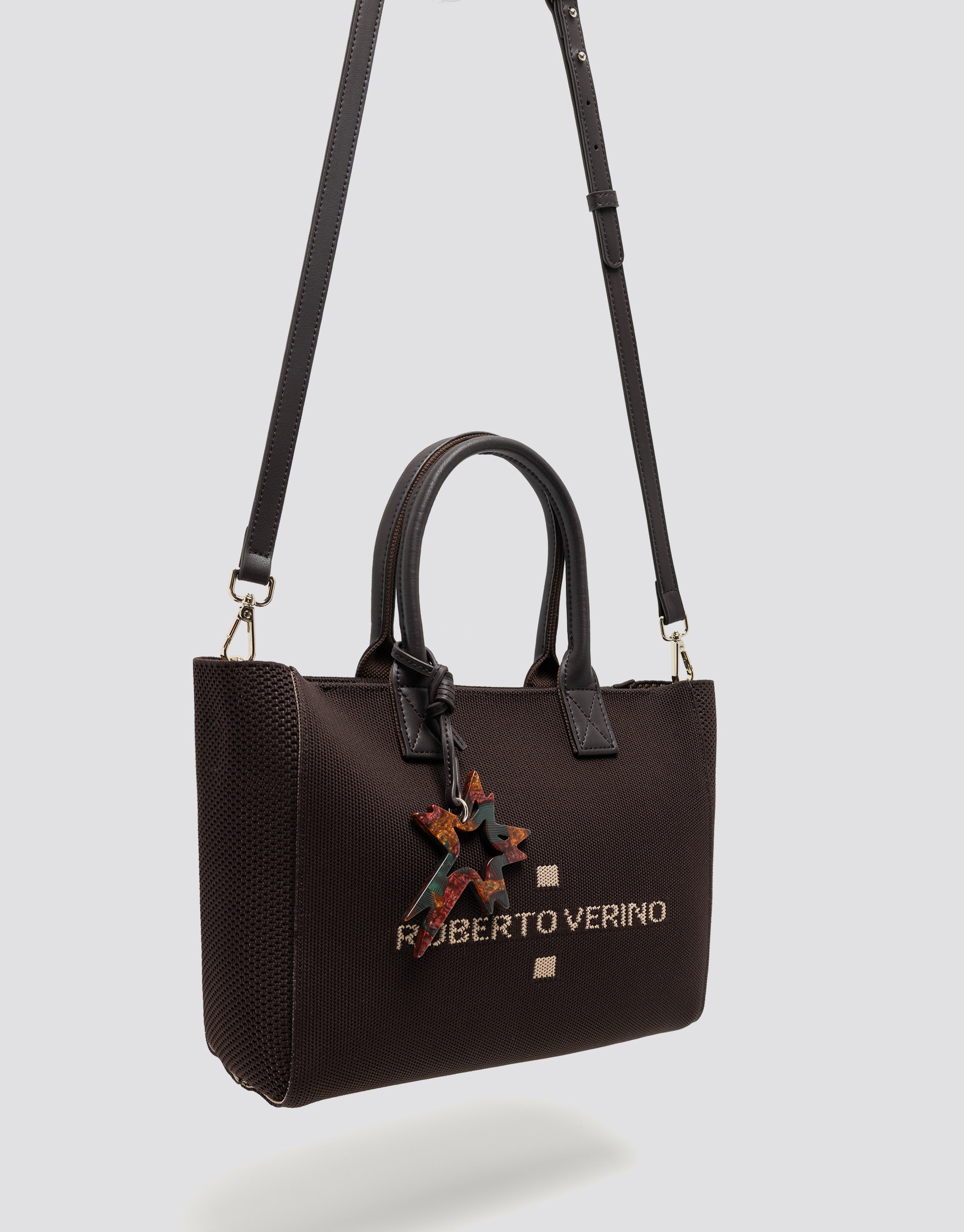 Zendaya Satchel brown knit handbag - Mujer | Roberto Verino