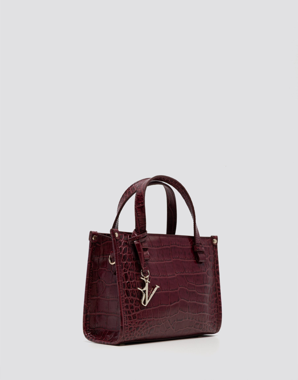Julia Satchel Mini Plum Coconut Leather Handbag | Roberto Verino