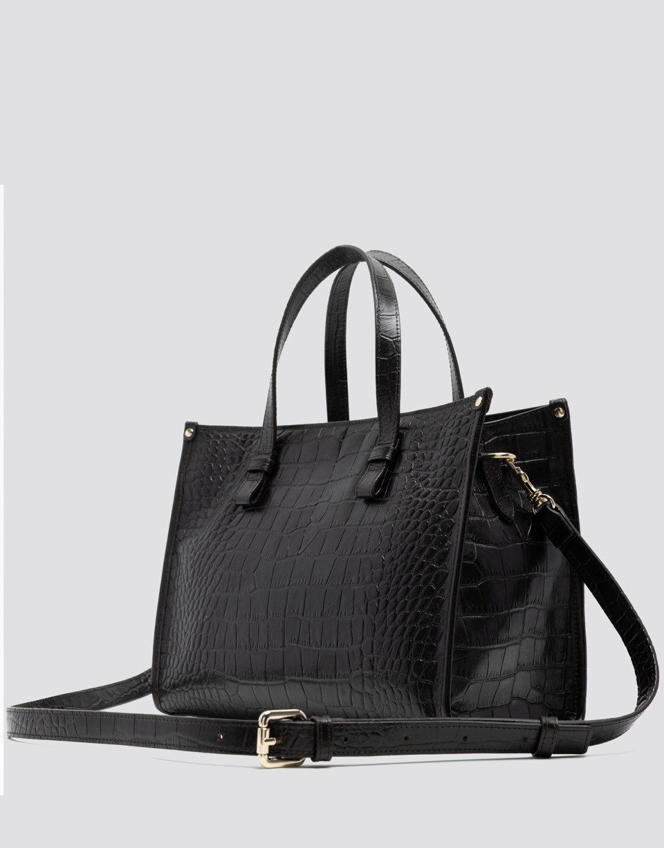 Bolso de mano Julia Satchel piel coco marrón | Roberto Verino