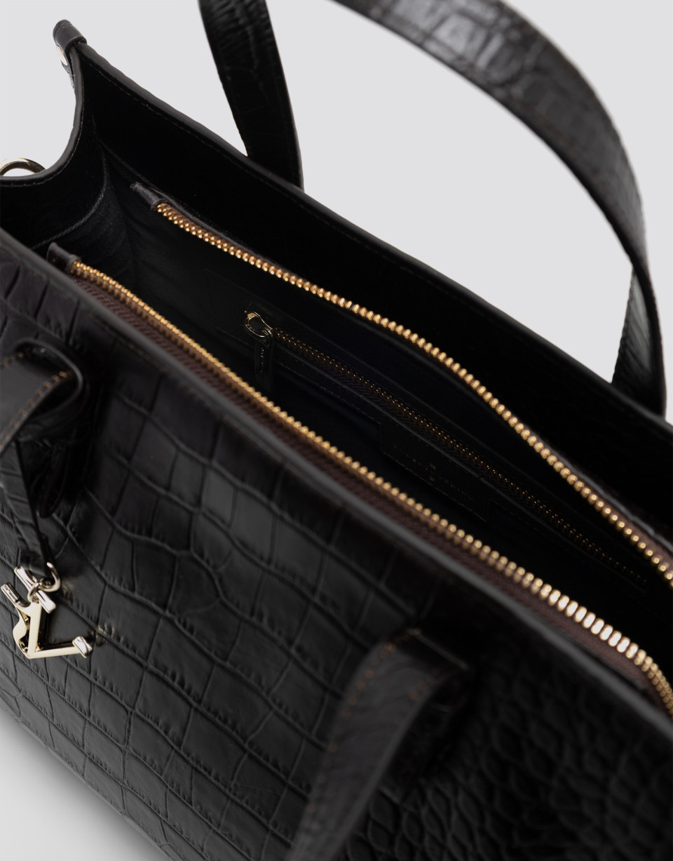 Bolso de mano Julia Satchel piel coco marrón | Roberto Verino