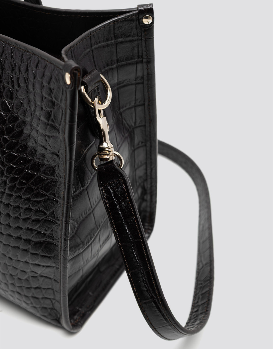 Bolso de mano Julia Satchel piel coco marrón | Roberto Verino