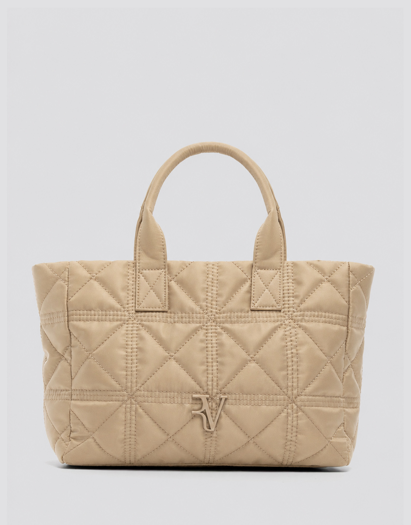 Uxía Satchel beige nylon handbag - Mujer | Roberto Verino