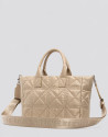 Bolso de mano Uxía Satchel nailon beige | Roberto Verino