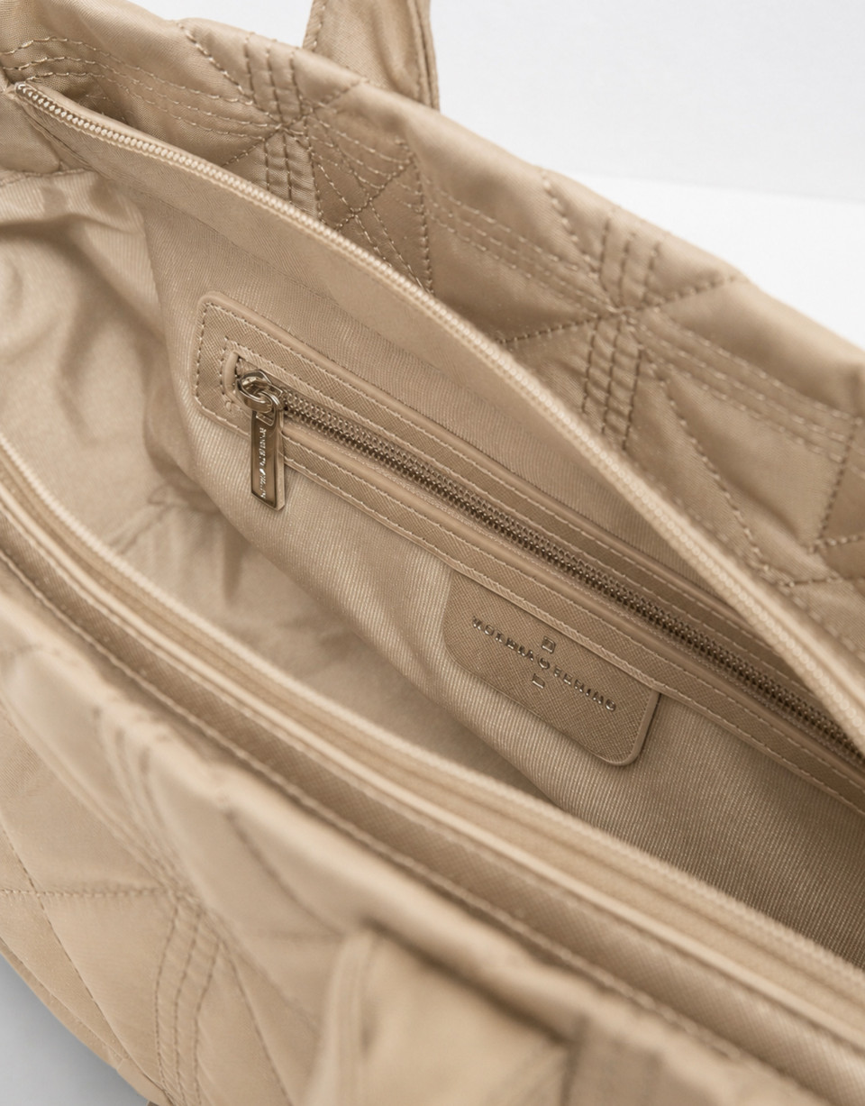 Bolso de mano Uxía Satchel nailon beige | Roberto Verino