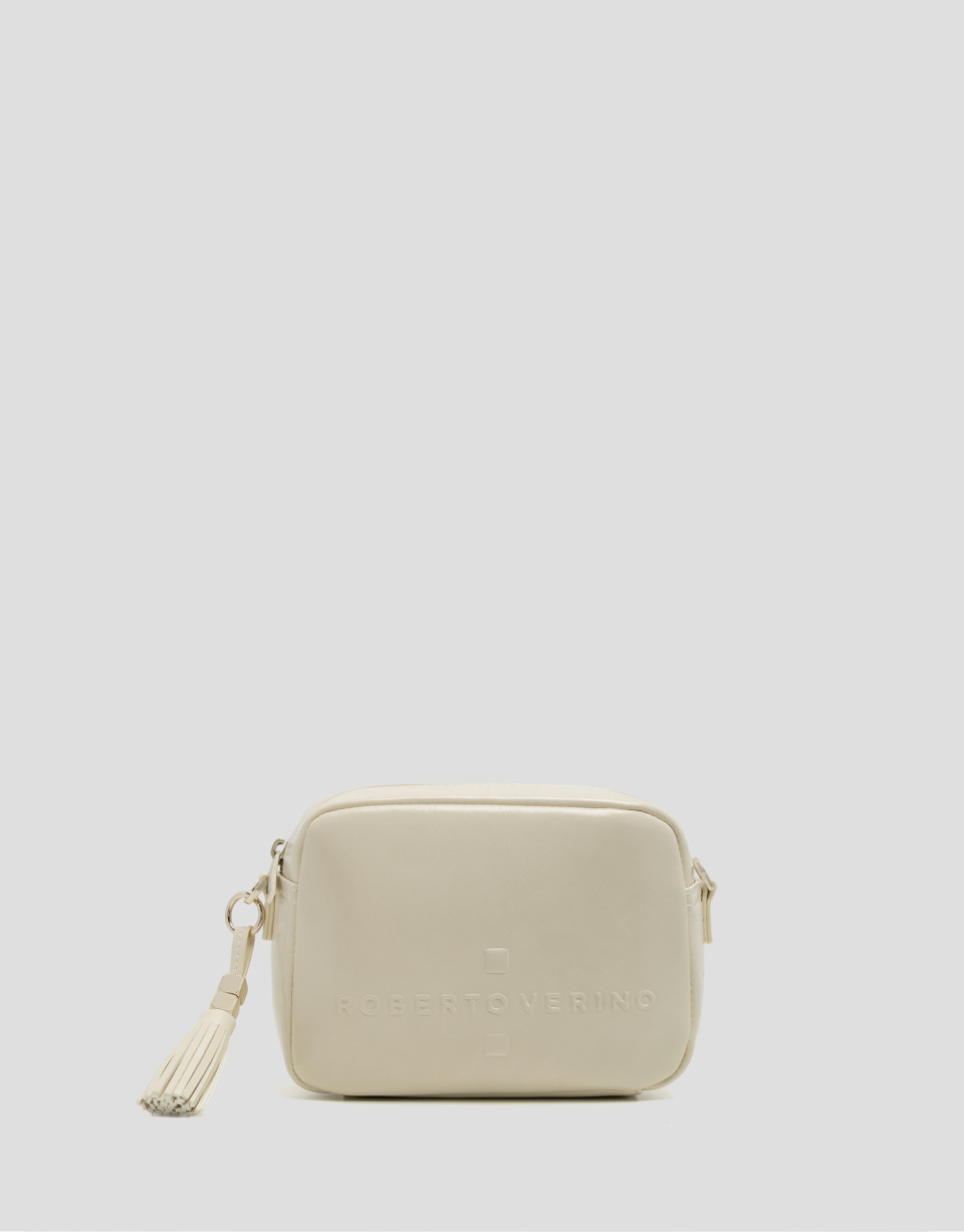 Crackle White Bazin Shoulder Bag - Mujer | Roberto Verino