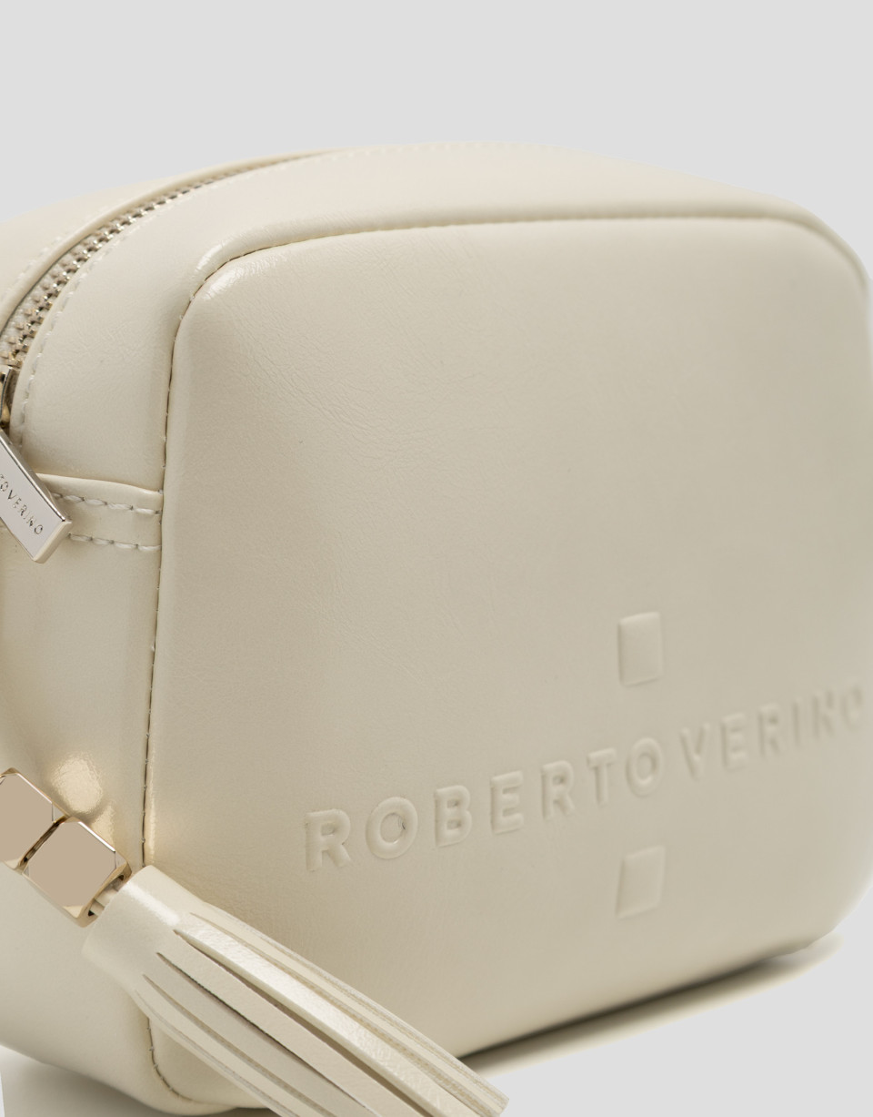 Crackle White Bazin Shoulder Bag - Mujer | Roberto Verino
