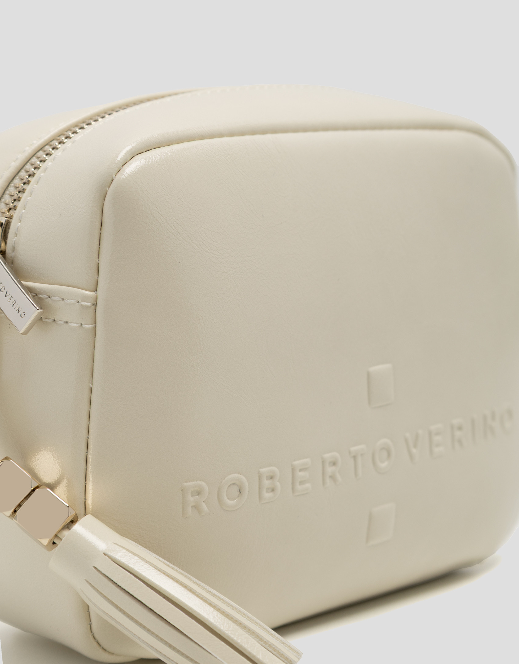Crackle White Bazin Shoulder Bag - Mujer | Roberto Verino