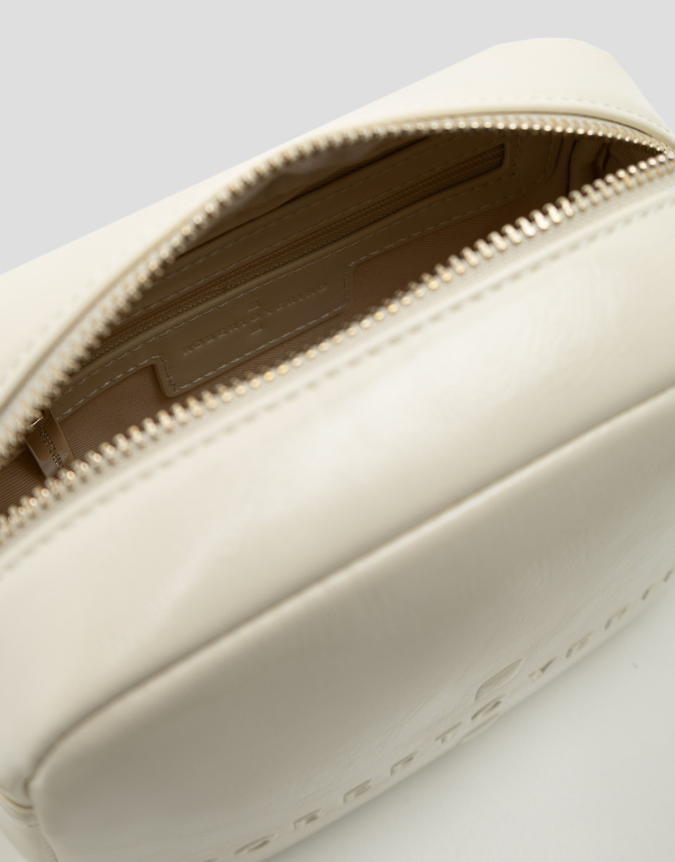 Crackle White Bazin Shoulder Bag - Mujer | Roberto Verino