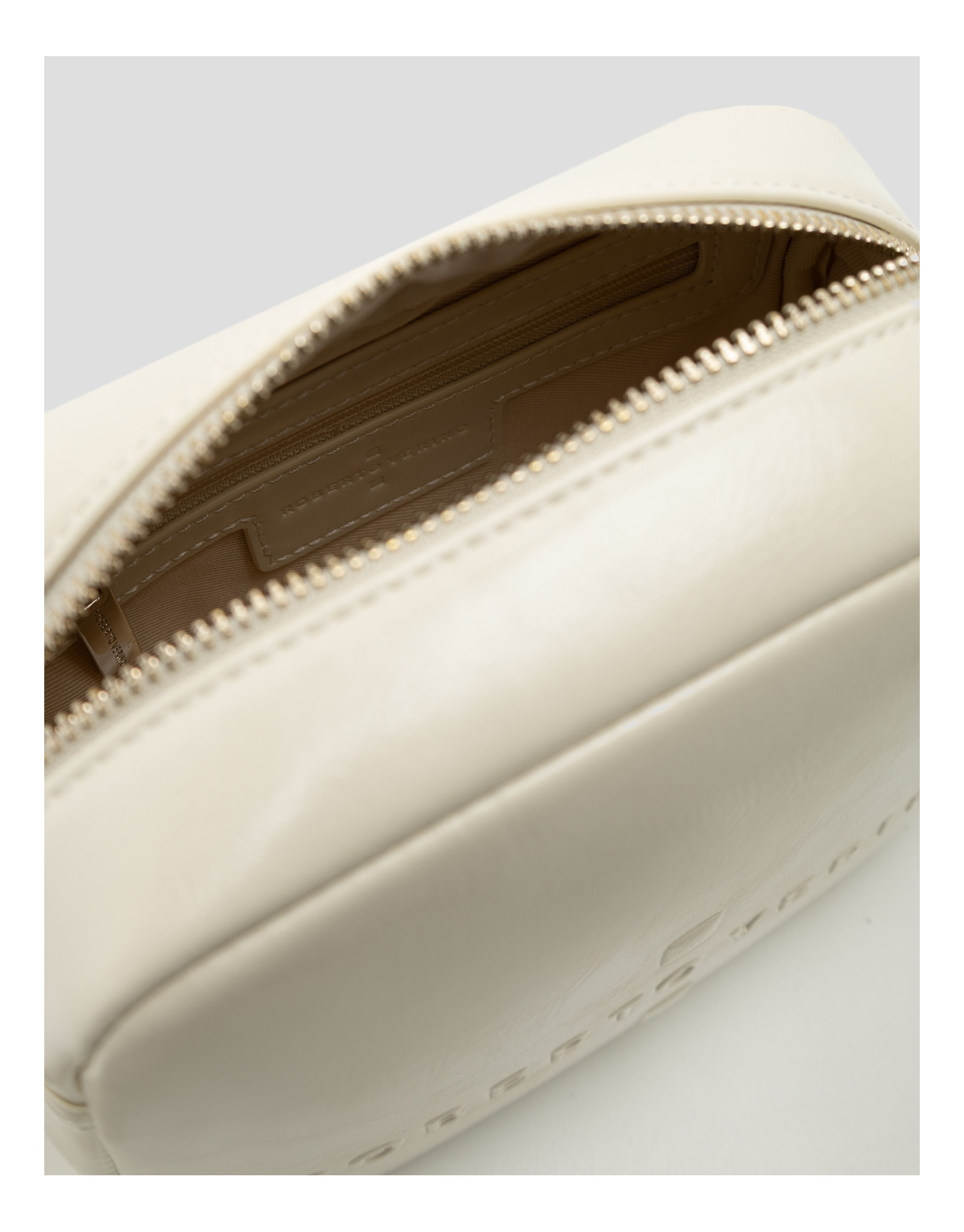 Crackle White Bazin Shoulder Bag - Mujer | Roberto Verino