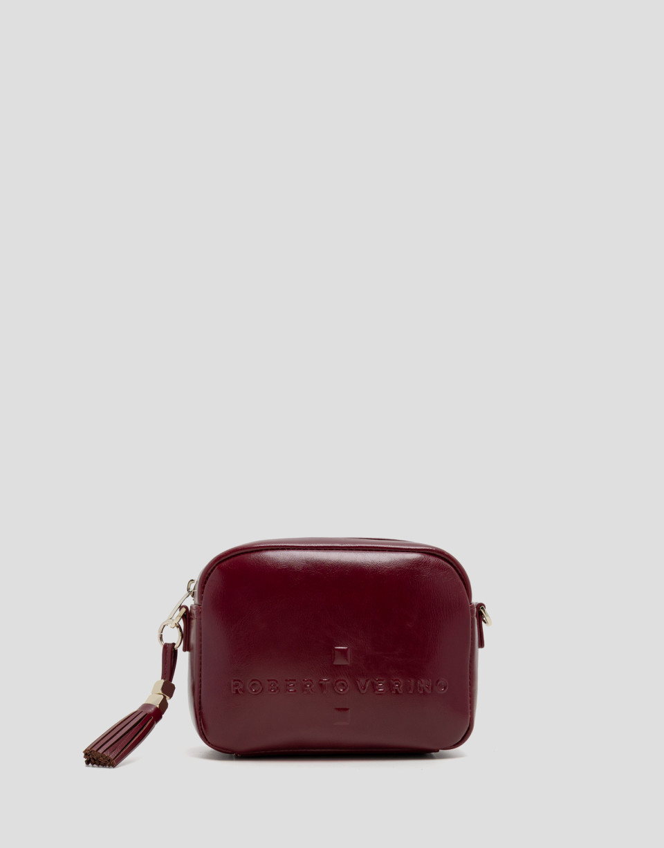 Crackled burgundy Bazin crossbody bag - Mujer | Roberto Verino