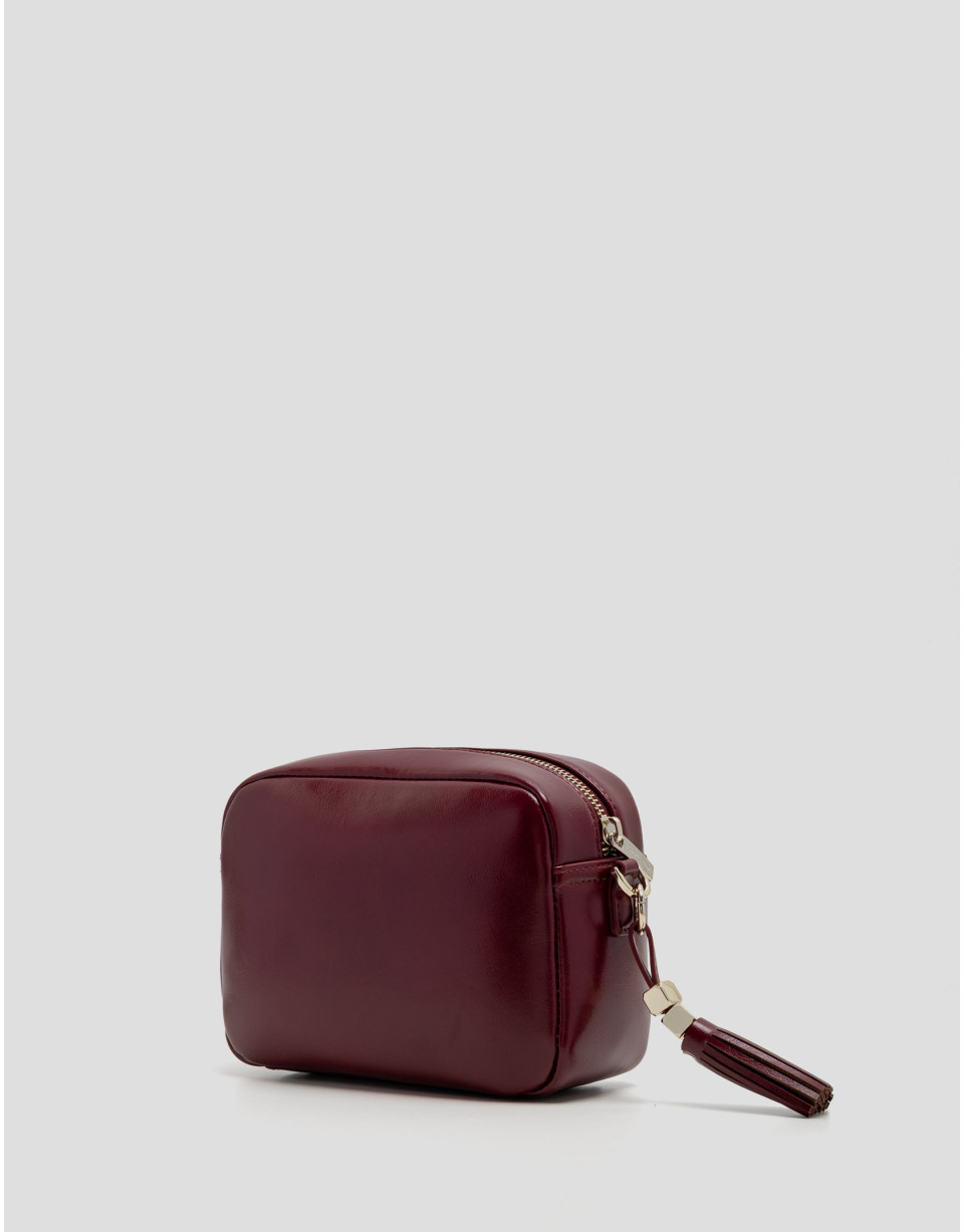 Crackled burgundy Bazin crossbody bag - Mujer | Roberto Verino