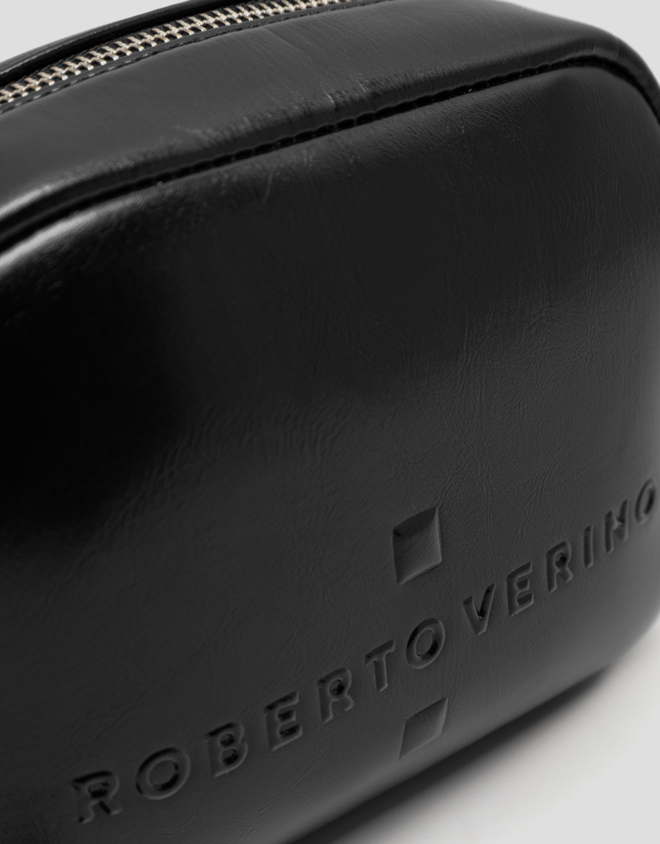 Crackle Black Bazin Shoulder Bag - Mujer | Roberto Verino