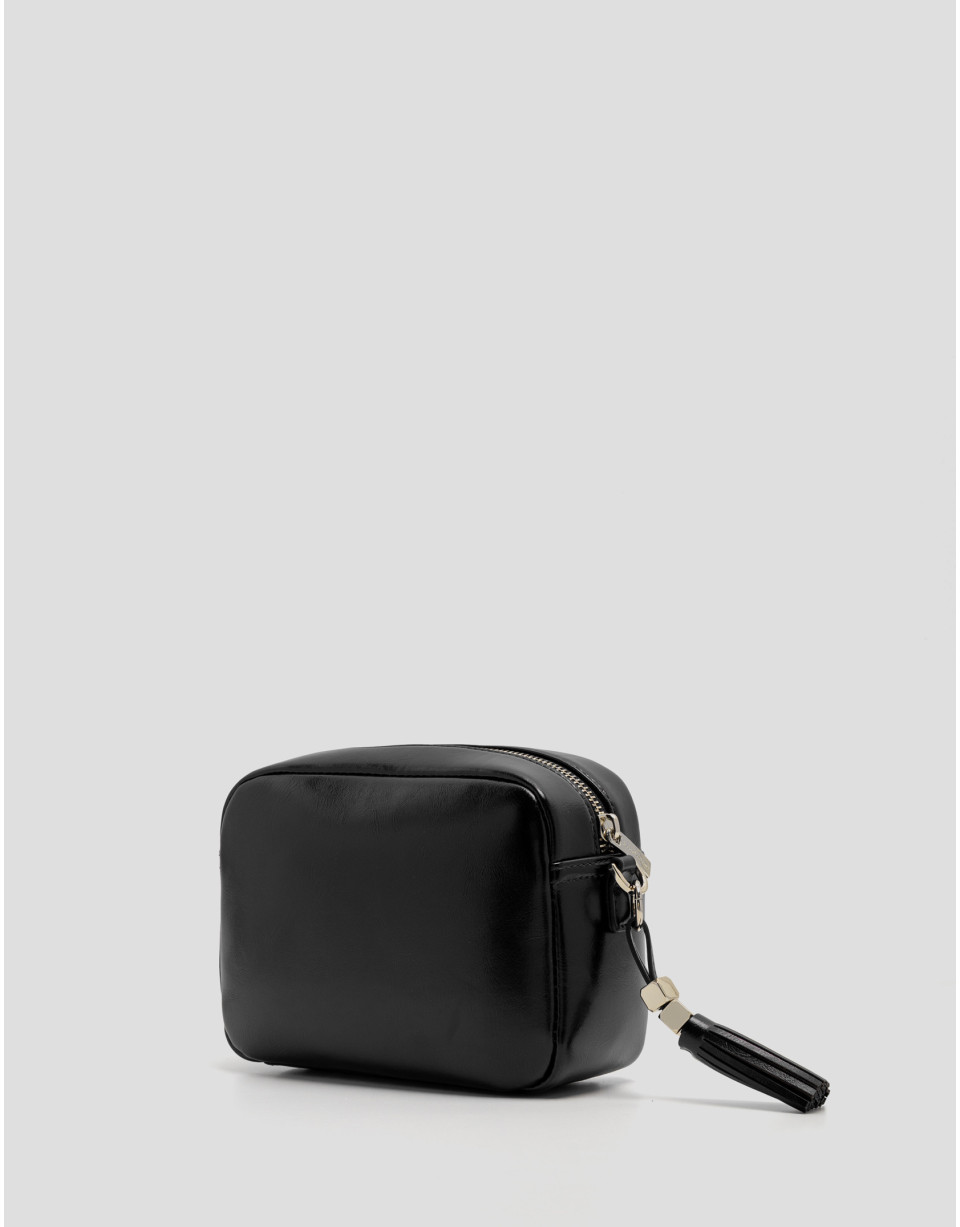 Crackle Black Bazin Shoulder Bag - Mujer | Roberto Verino