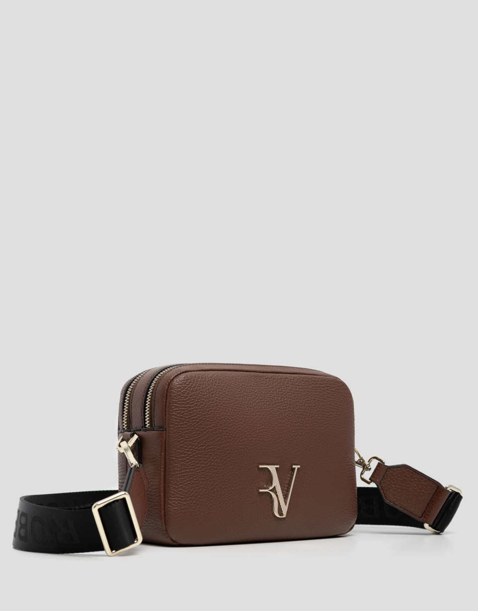 Thais light brown grained leather shoulder bag | Roberto Verino