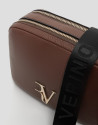 Thais light brown grained leather shoulder bag | Roberto Verino