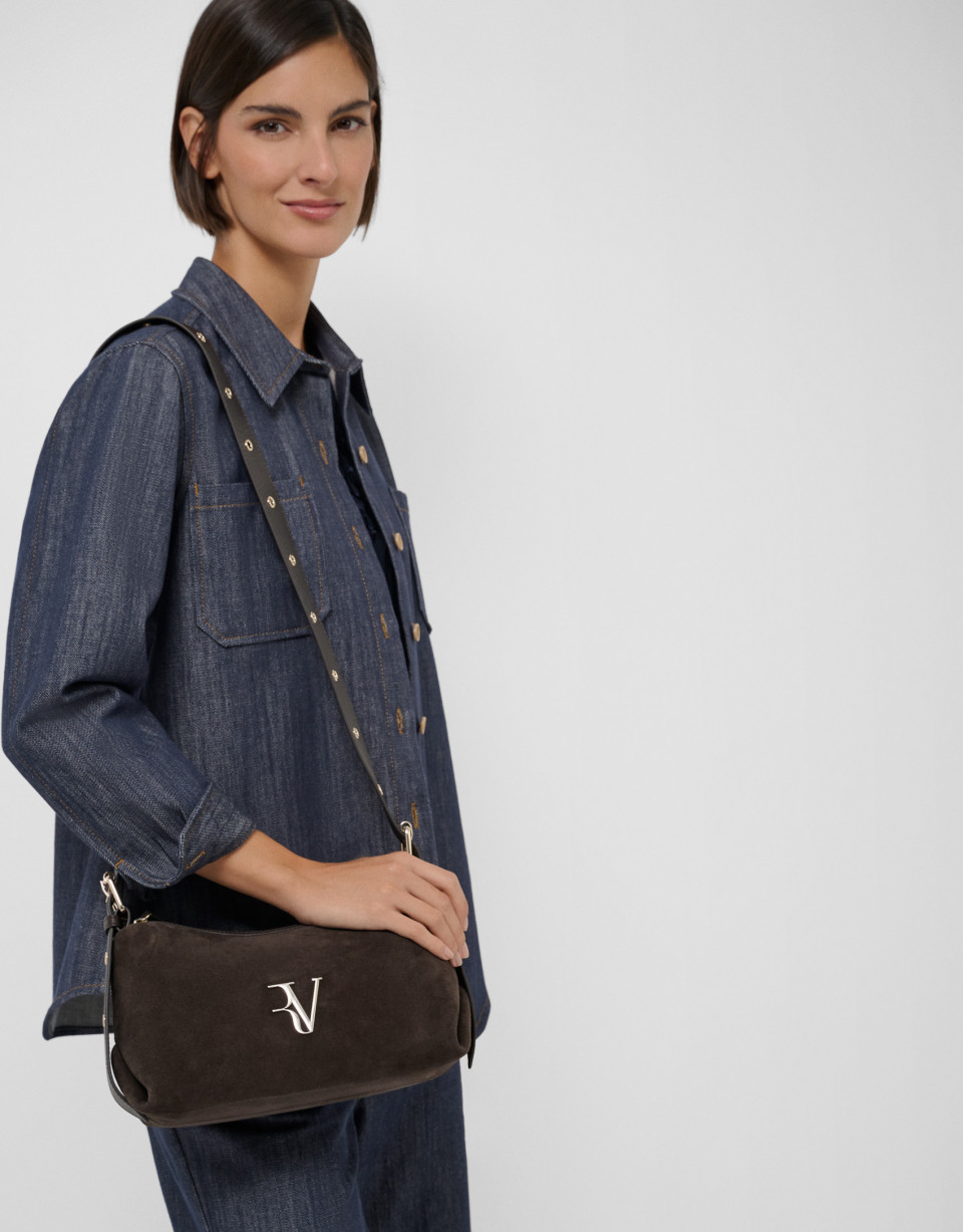 Margot brown suede shoulder bag - Mujer | Roberto Verino