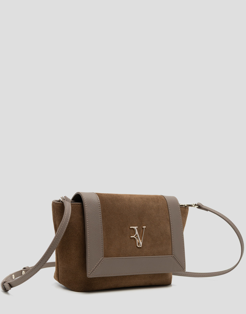 María Messenger leather and camel suede ... | Roberto Verino