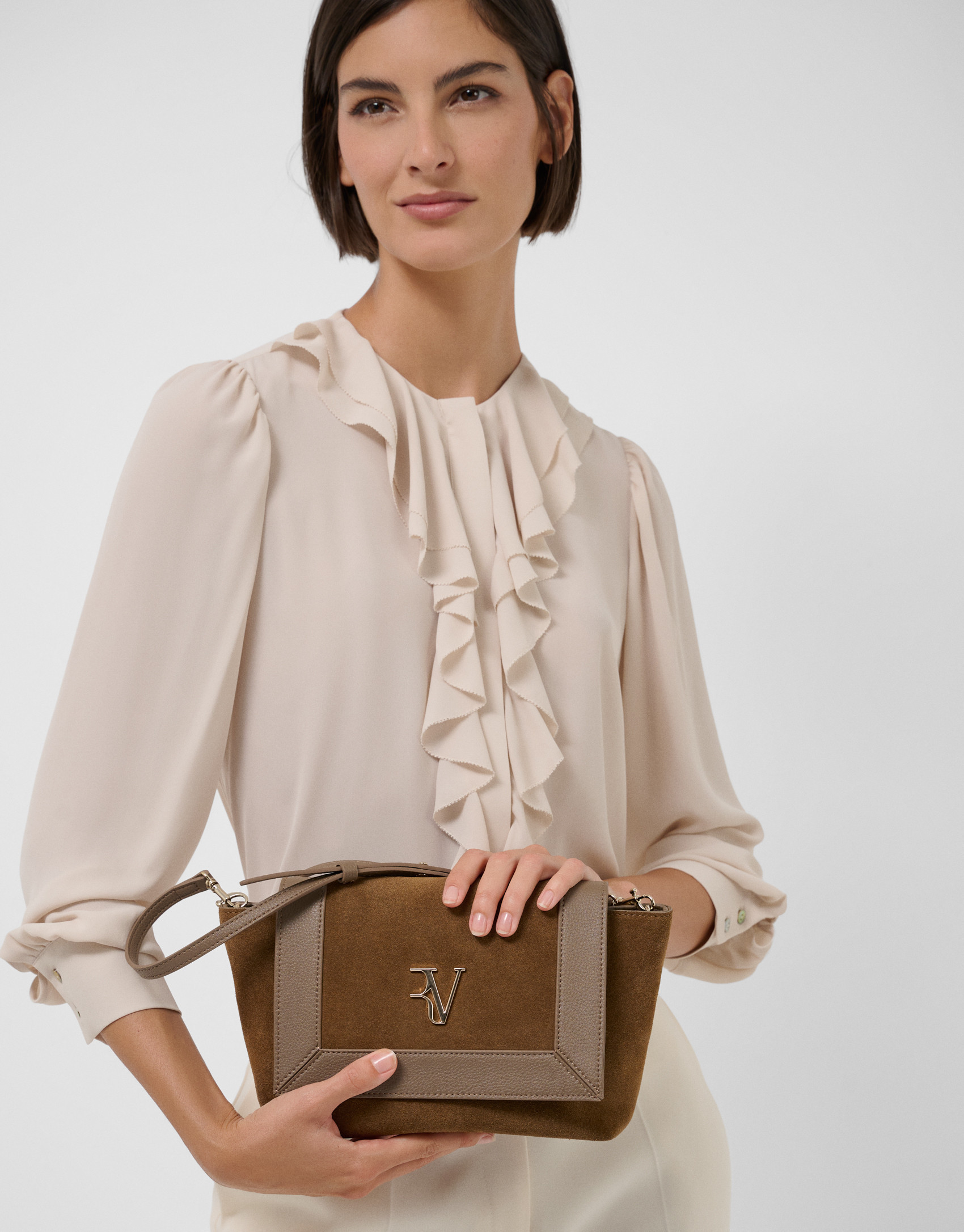 Bolso bandolera María Messenger piel y ante ... | Roberto Verino