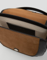 Bolso bandolera Iera piel y serraje brandy | Roberto Verino