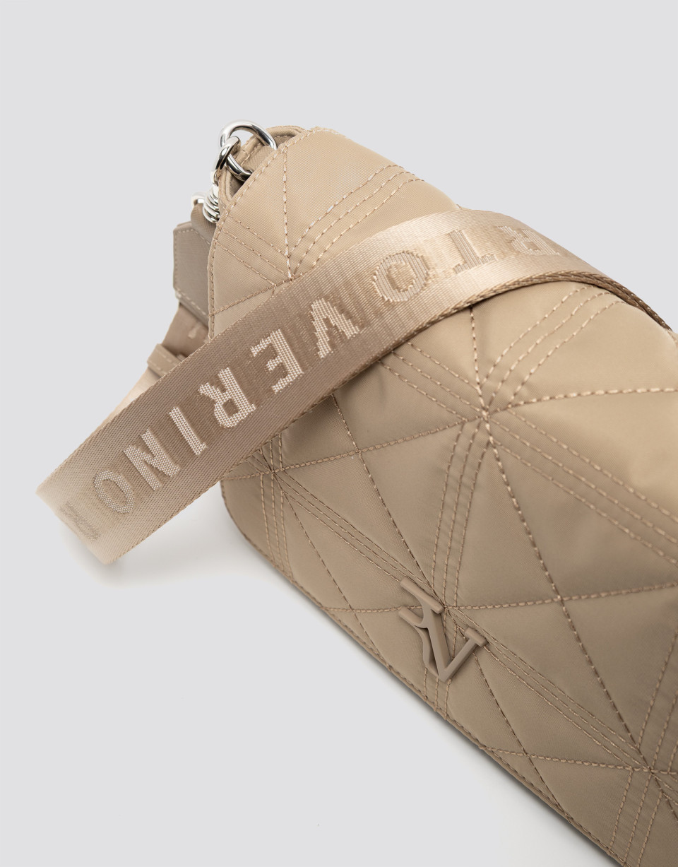Uxía beige nylon shoulder bag - Mujer - AW2026 | Roberto Verino