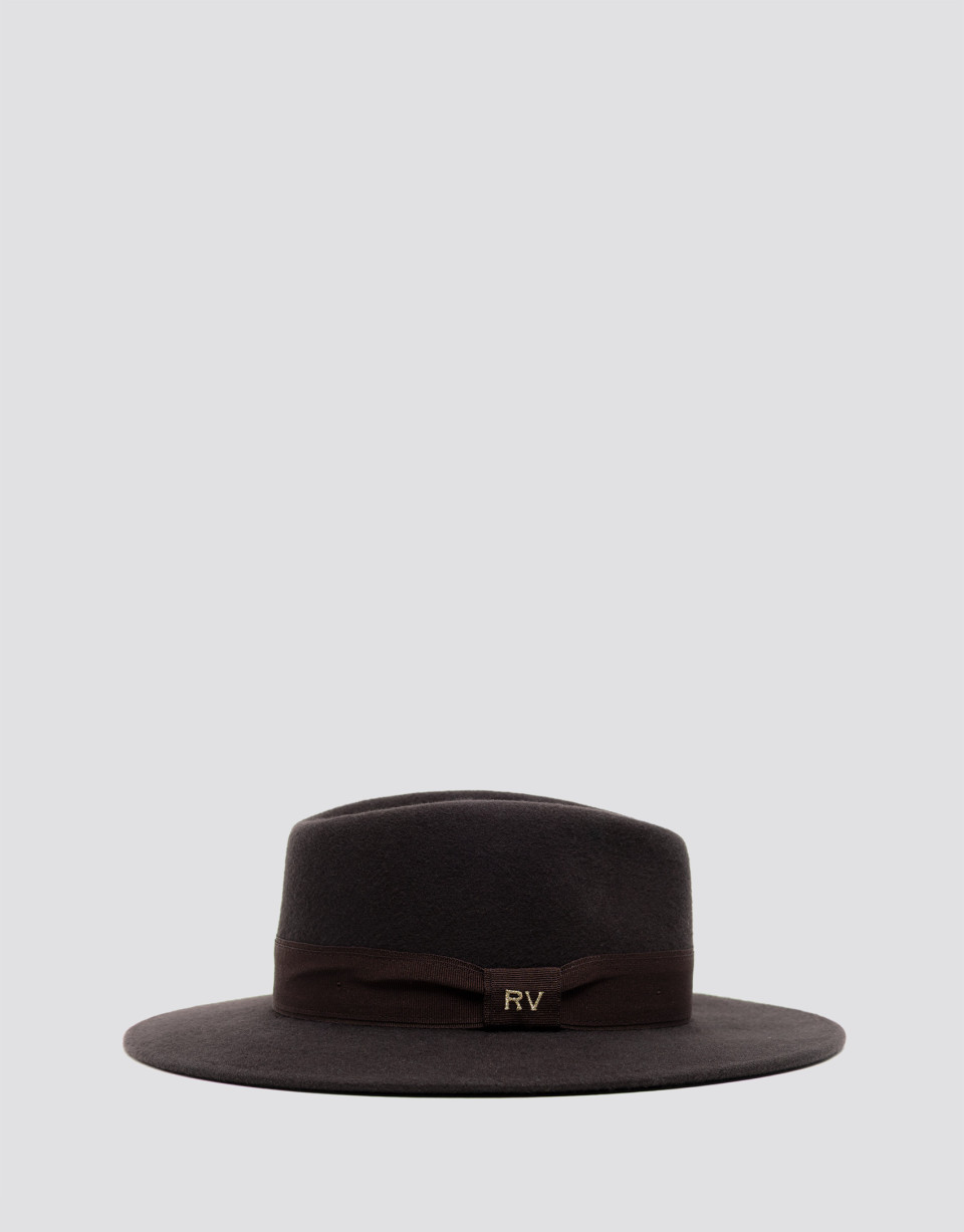 Fedora hat in brown felt - Mujer - AW2026 | Roberto Verino