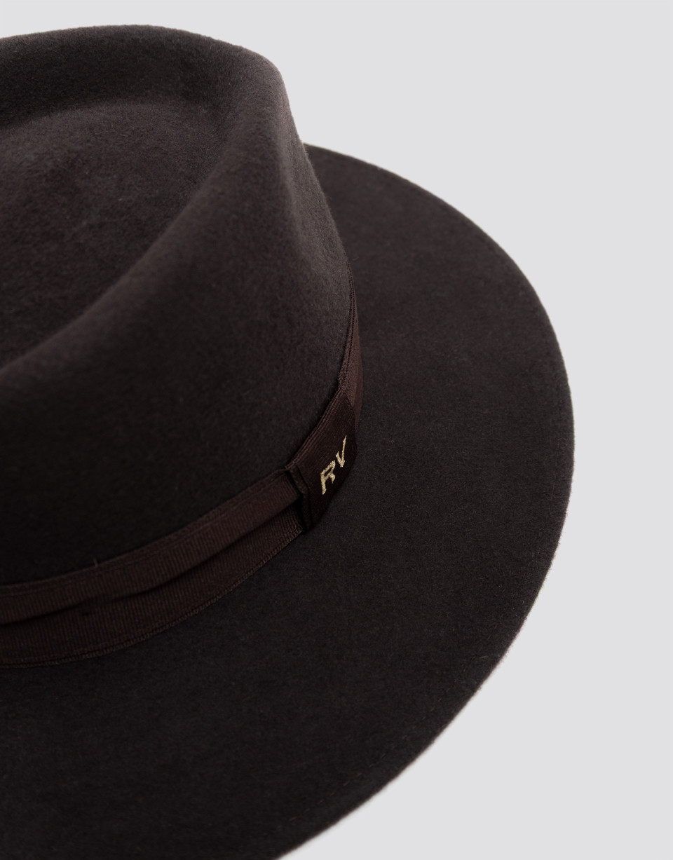 Fedora hat in brown felt - Mujer - AW2026 | Roberto Verino
