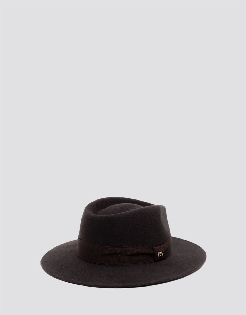 Fedora hat in brown felt - Mujer - AW2026 | Roberto Verino