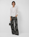 Pantalón vaquero ancho negro con jacquard crudo | Roberto Verino
