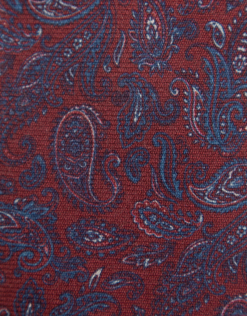 Dark cherry silk paisley tie - Hombre - AW2026 | Roberto Verino