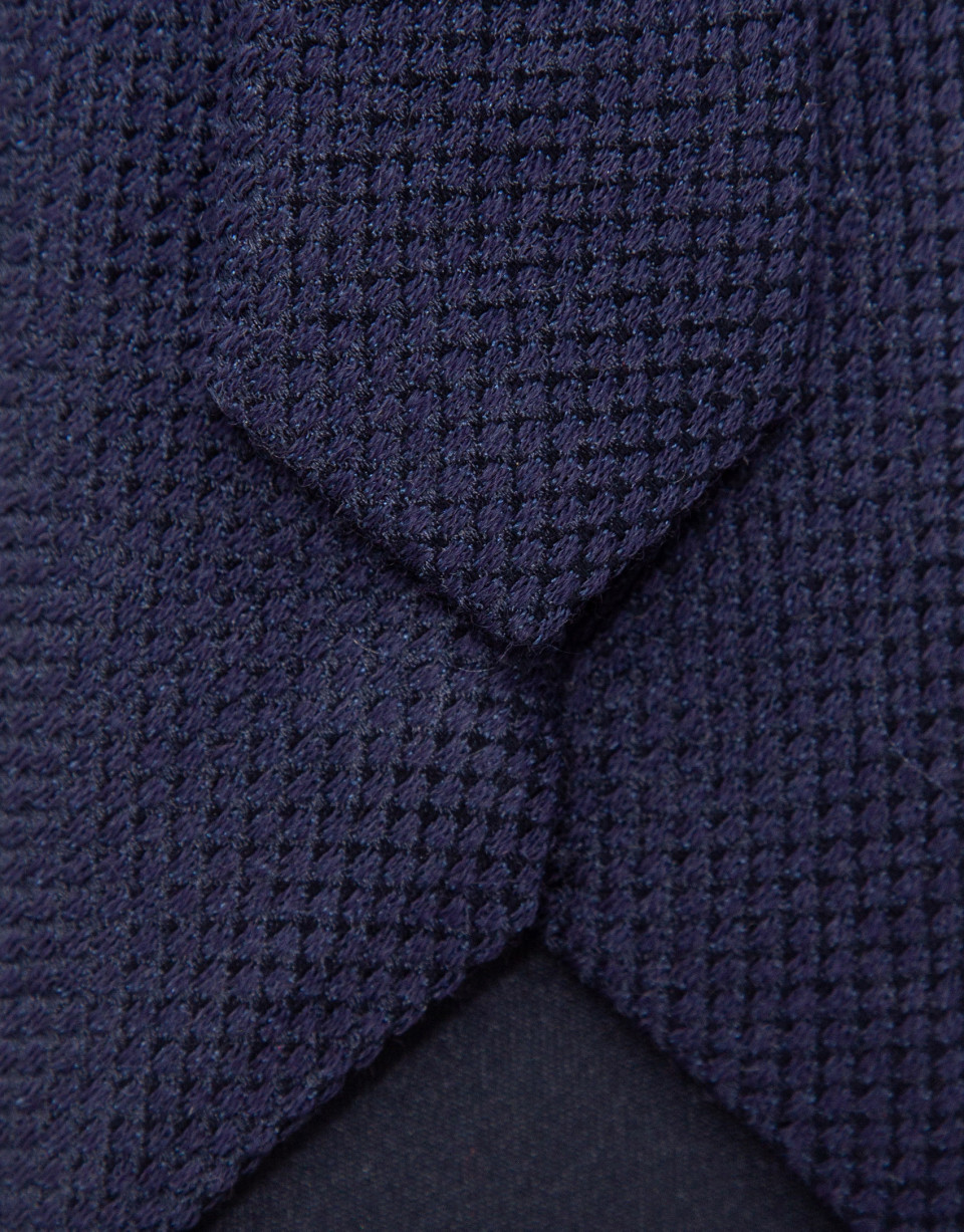 Textured navy silk tie - Hombre - AW2026 | Roberto Verino