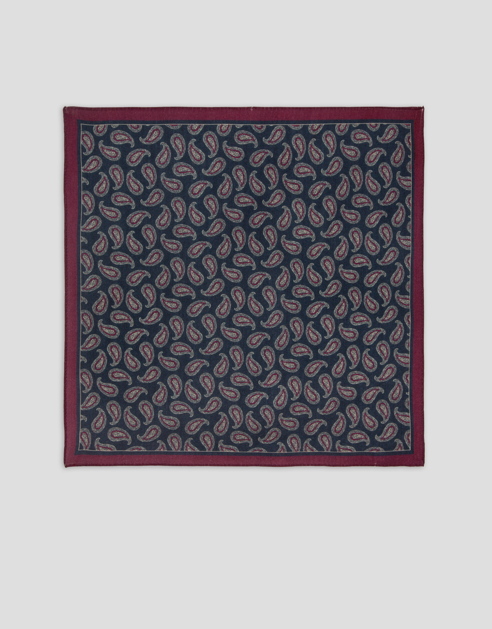 Navy/cherry/ecru paisley scarf - Hombre | Roberto Verino