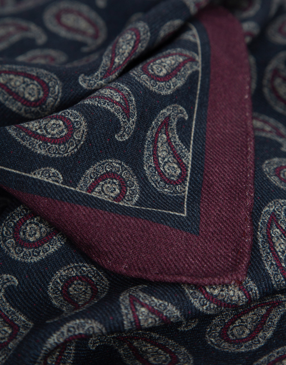 Navy/cherry/ecru paisley scarf - Hombre | Roberto Verino