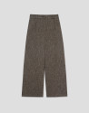 Wide-leg brown herringbone pattern cloth pants | Roberto Verino