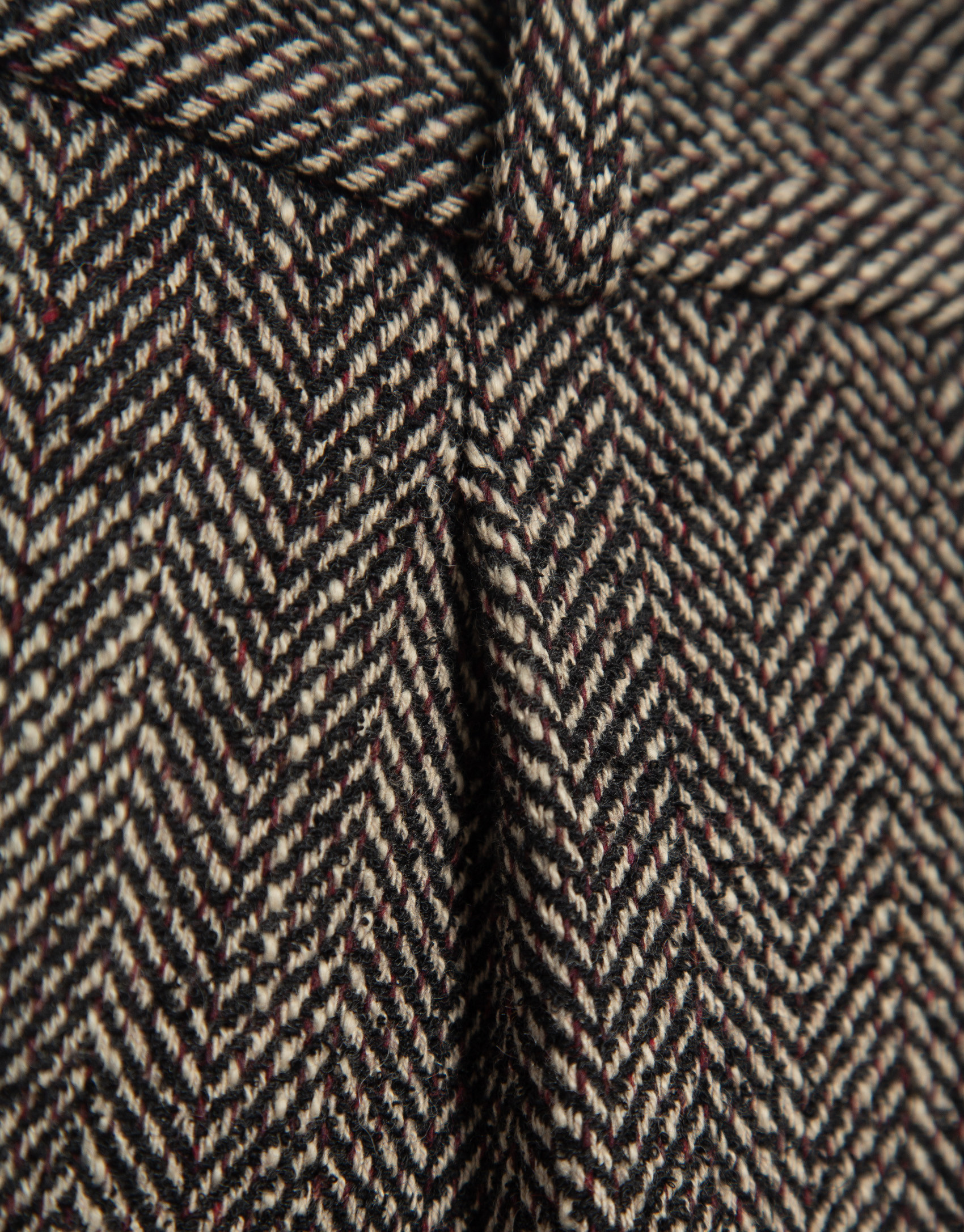 Wide-leg brown herringbone pattern cloth pants | Roberto Verino