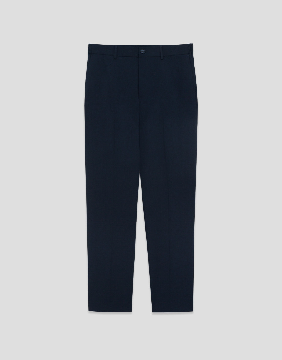 Navy blue dress pants with elastic waist | Roberto Verino