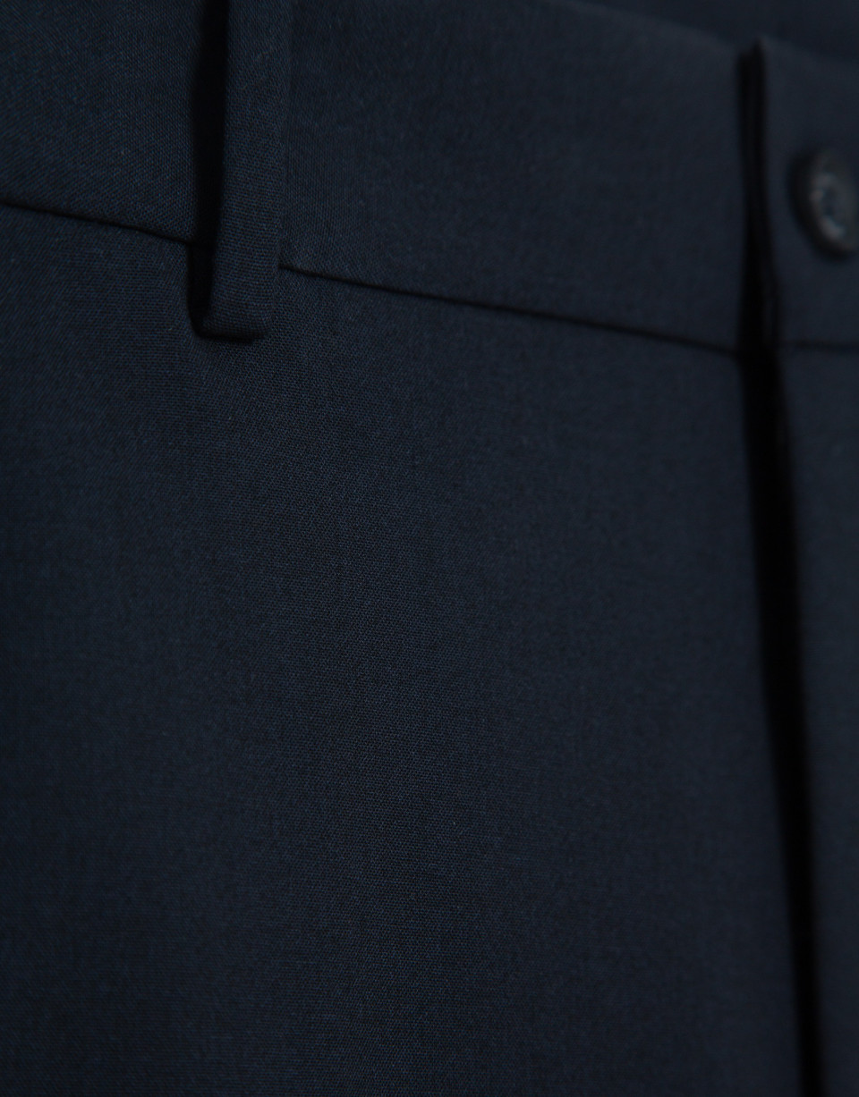 Navy blue dress pants with elastic waist | Roberto Verino