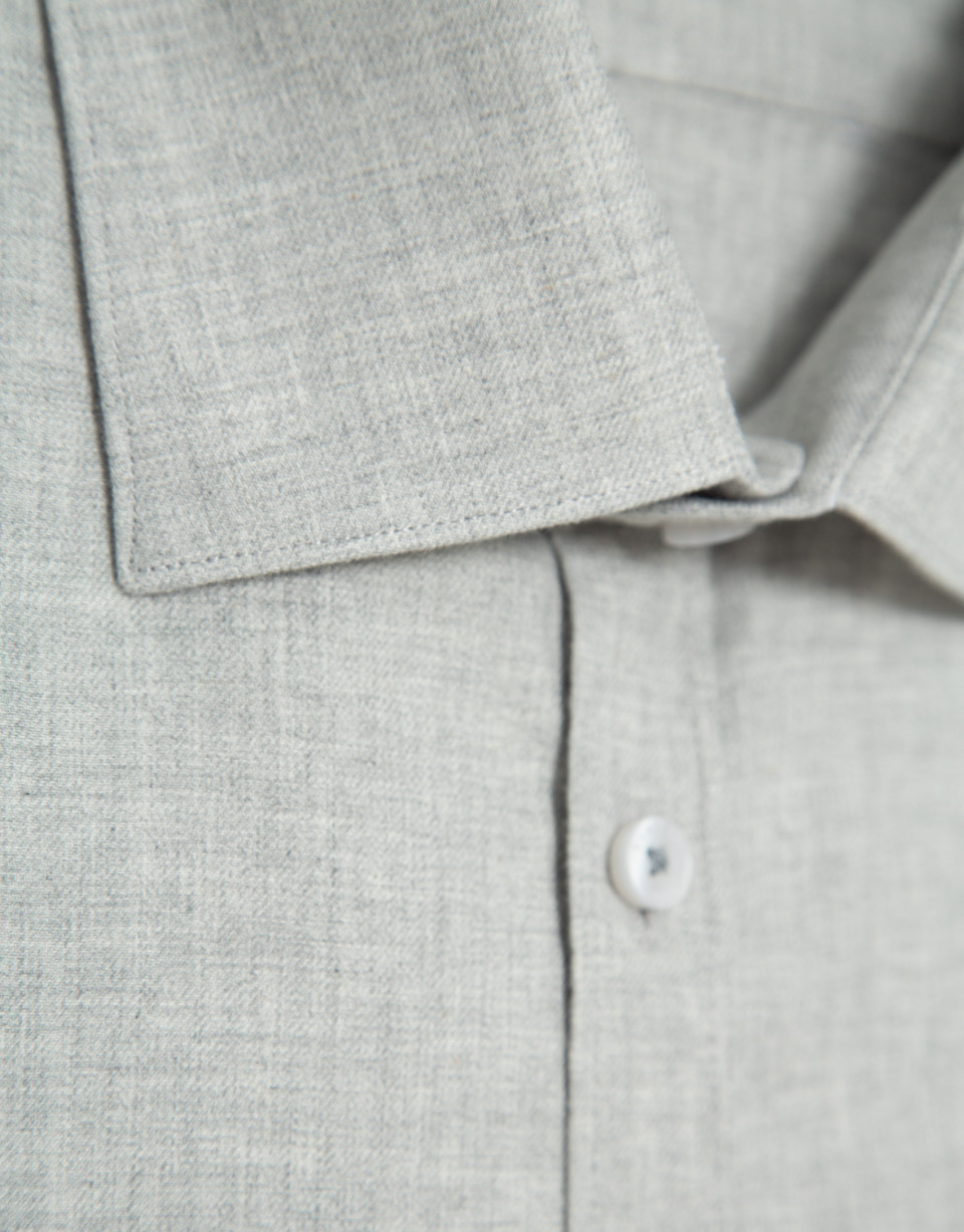 Regular gray melange twill sport shirt - Hombre | Roberto Verino