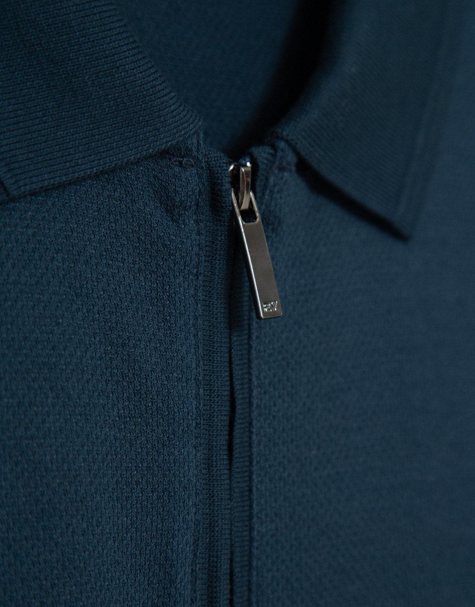 Short-sleeved polo shirt in mercerized ... | Roberto Verino