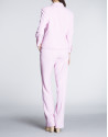 Blazer rosa cuello smoking. 