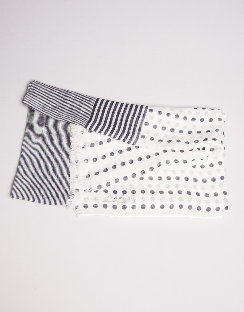 Navy blue dotted scarf