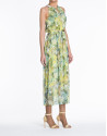 Vestido sin mangas estampados verdes y amarillo