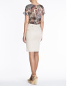 Falda algodón beige con cadena