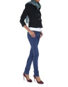 Faded jeans with sequined pockets