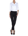 White cotton shirt with front tucks 