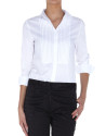 White cotton shirt with front tucks 