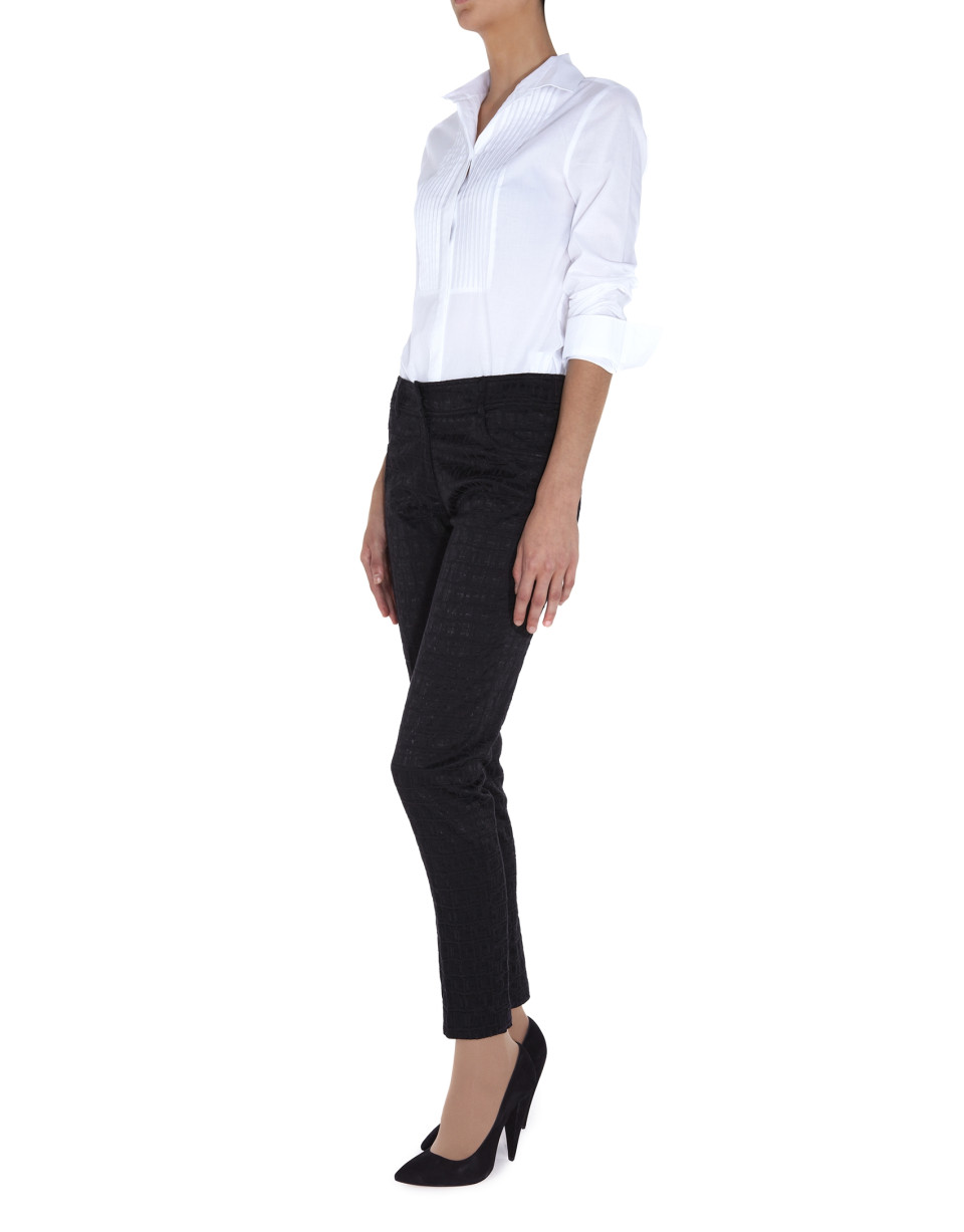 White cotton shirt with front tucks 