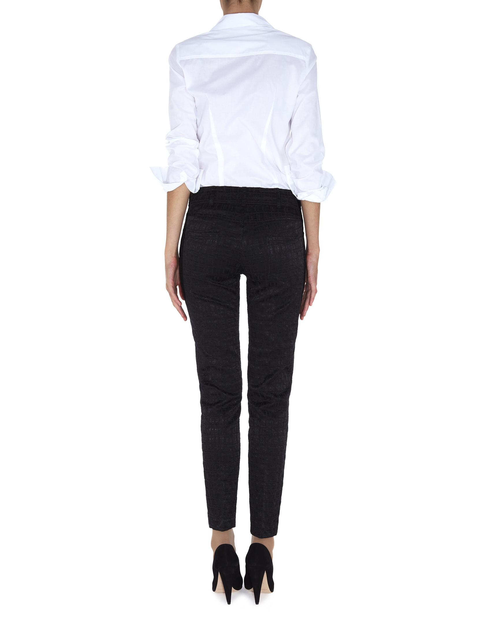 White cotton shirt with front tucks 