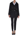 Black diamond print quilted trench coat
